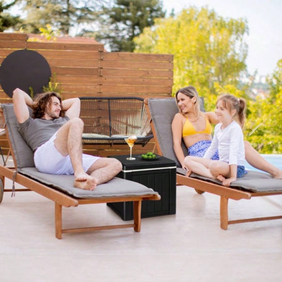 10 Gallon Cooler Side Table, Portable Chest with Built - in Handle, Multifunctional Cooler Outdoor Cocktail Side Table Camping, Picnic, Beach, Pool, Party