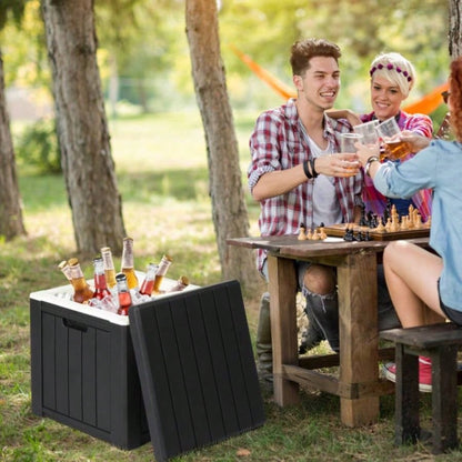 10 Gallon Cooler Side Table, Portable Chest with Built - in Handle, Multifunctional Cooler Outdoor Cocktail Side Table Camping, Picnic, Beach, Pool, Party