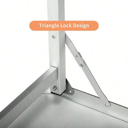 Portable Folding Bar Table with Shelf, Tradeshow Podium Table with Black Skirt and Carrying Bag, Indoor Outdoor Party Picnic Exhibition, Black