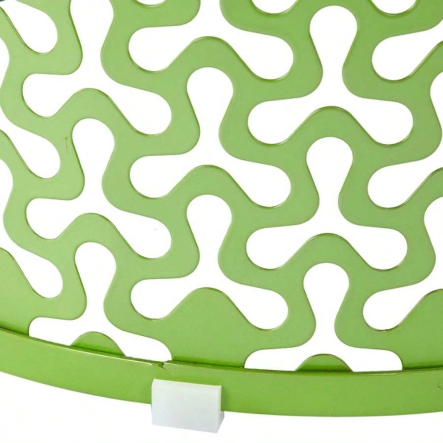 Outdoor Nesting Side Table Set of 3, Round Patio Accent Table, Metal Frame End Table Indoor Outdoor, 12 14 16H, Green