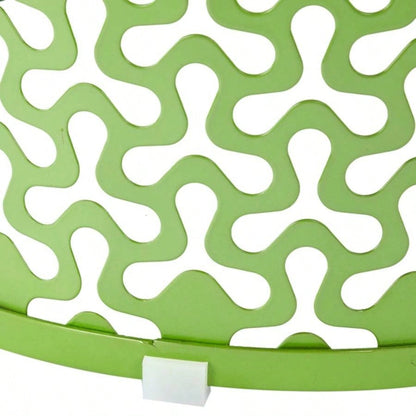 Outdoor Nesting Side Table Set of 3, Round Patio Accent Table, Metal Frame End Table Indoor Outdoor, 12 14 16H, Green