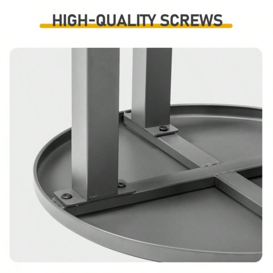 Outdoor Metal Round Table, Weather Resistant Patio End Table Side Table Coffee Bistro Table Indoor Outdoor,