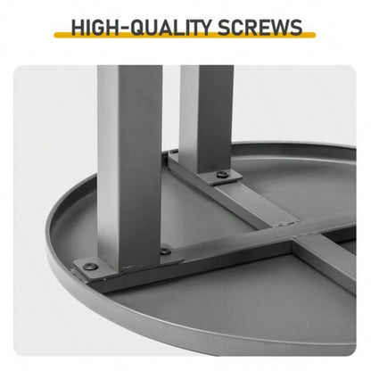 Outdoor Metal Round Table, Weather Resistant Patio End Table Side Table Coffee Bistro Table Indoor Outdoor,