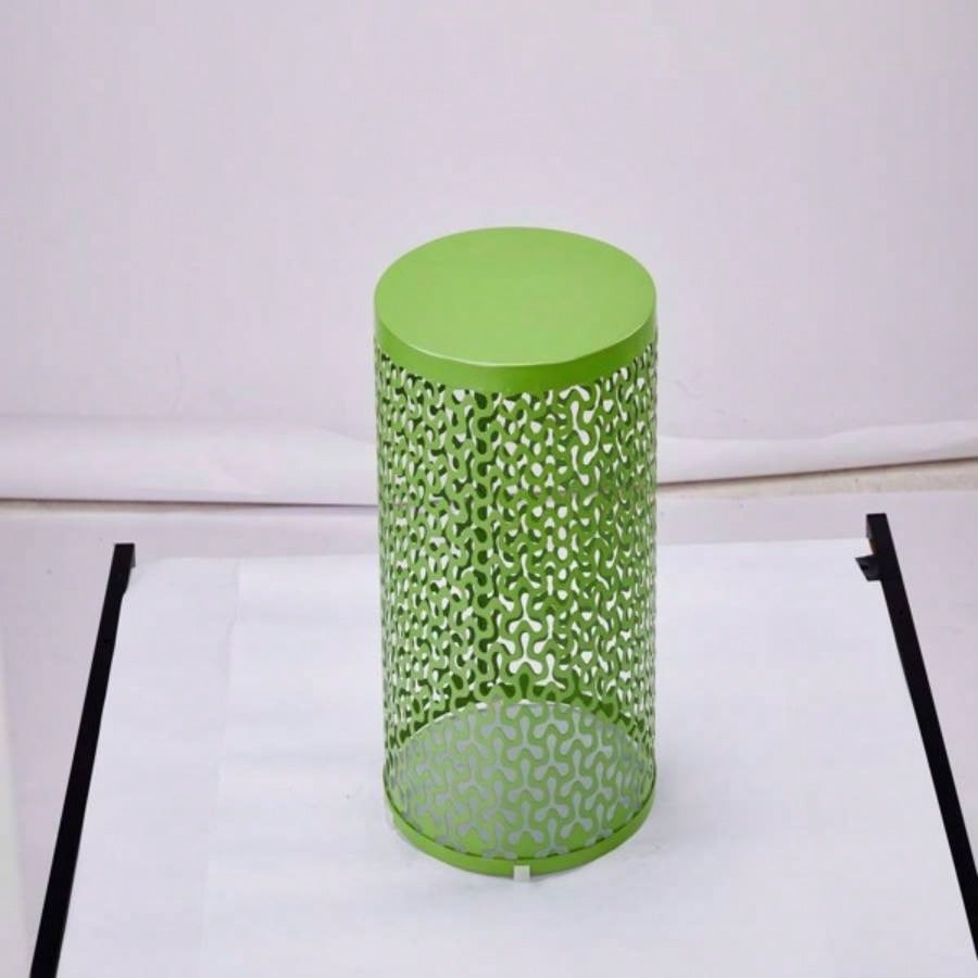 Outdoor Nesting Side Table Set of 3, Round Patio Accent Table, Metal Frame End Table Indoor Outdoor, 12 14 16H, Green