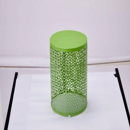 Outdoor Nesting Side Table Set of 3, Round Patio Accent Table, Metal Frame End Table Indoor Outdoor, 12 14 16H, Green