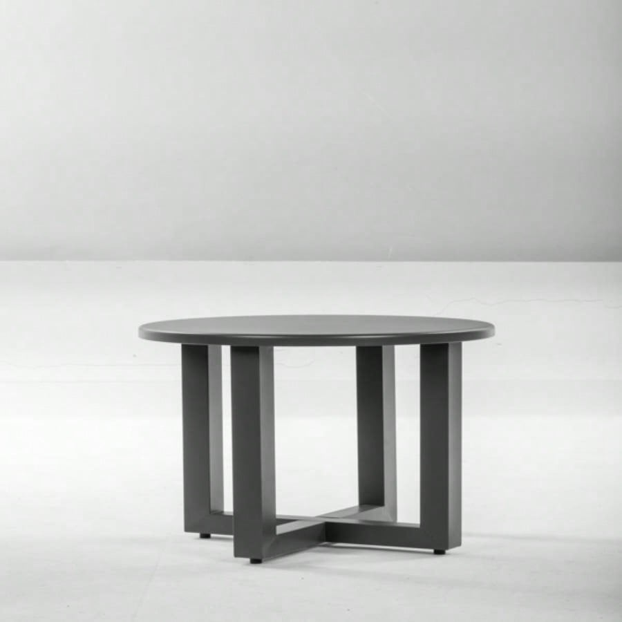 Outdoor Metal Round Table, Weather Resistant Patio End Table Side Table Coffee Bistro Table Indoor Outdoor,