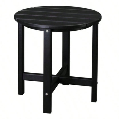 46*46*46cm Single Layer Round HDPE Side Table Black