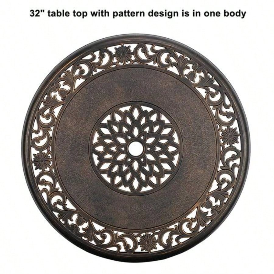32*32*29 Outdoor Cast Aluminum Round Dining Table