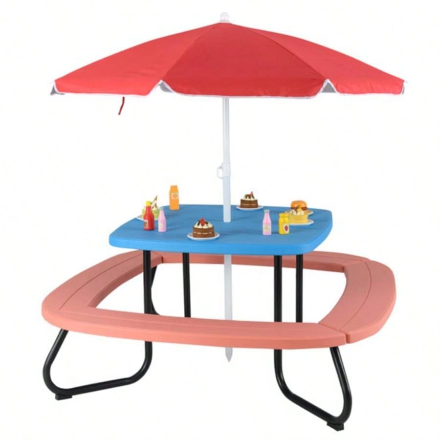 Kids Picnic Table Outdoor Activity Table With
