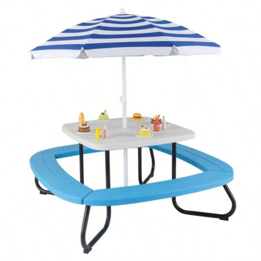 Kids Picnic Table Outdoor Activity Table With - White