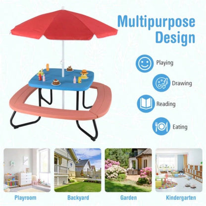 Kids Picnic Table Outdoor Activity Table With