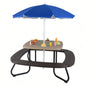 Kids Picnic Table Outdoor Activity Table With - Brown
