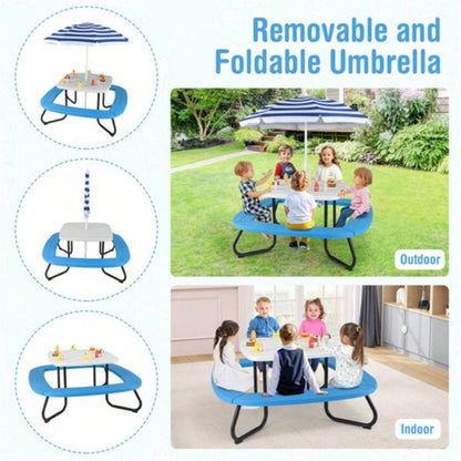 Kids Picnic Table Outdoor Activity Table With - White