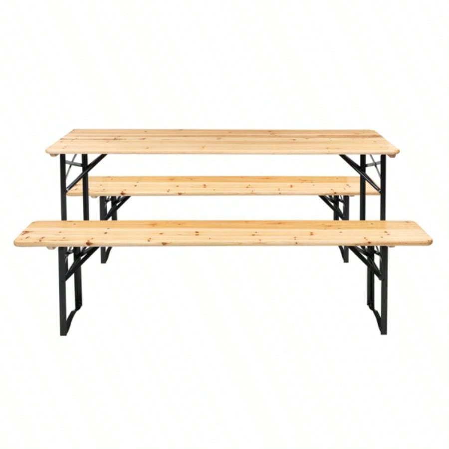 Replace 28819587Picnic Combo 3PCS Set, 5.8FT Wood Table and Set