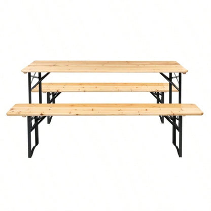 Replace 28819587Picnic Combo 3PCS Set, 5.8FT Wood Table and Set