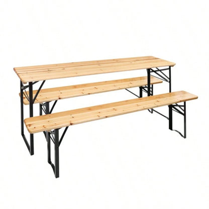 Replace 28819587Picnic Combo 3PCS Set, 5.8FT Wood Table and Set
