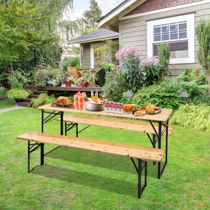 Replace 28819587Picnic Combo 3PCS Set, 5.8FT Wood Table and Set