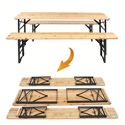 Replace 28819587Picnic Combo 3PCS Set, 5.8FT Wood Table and Set