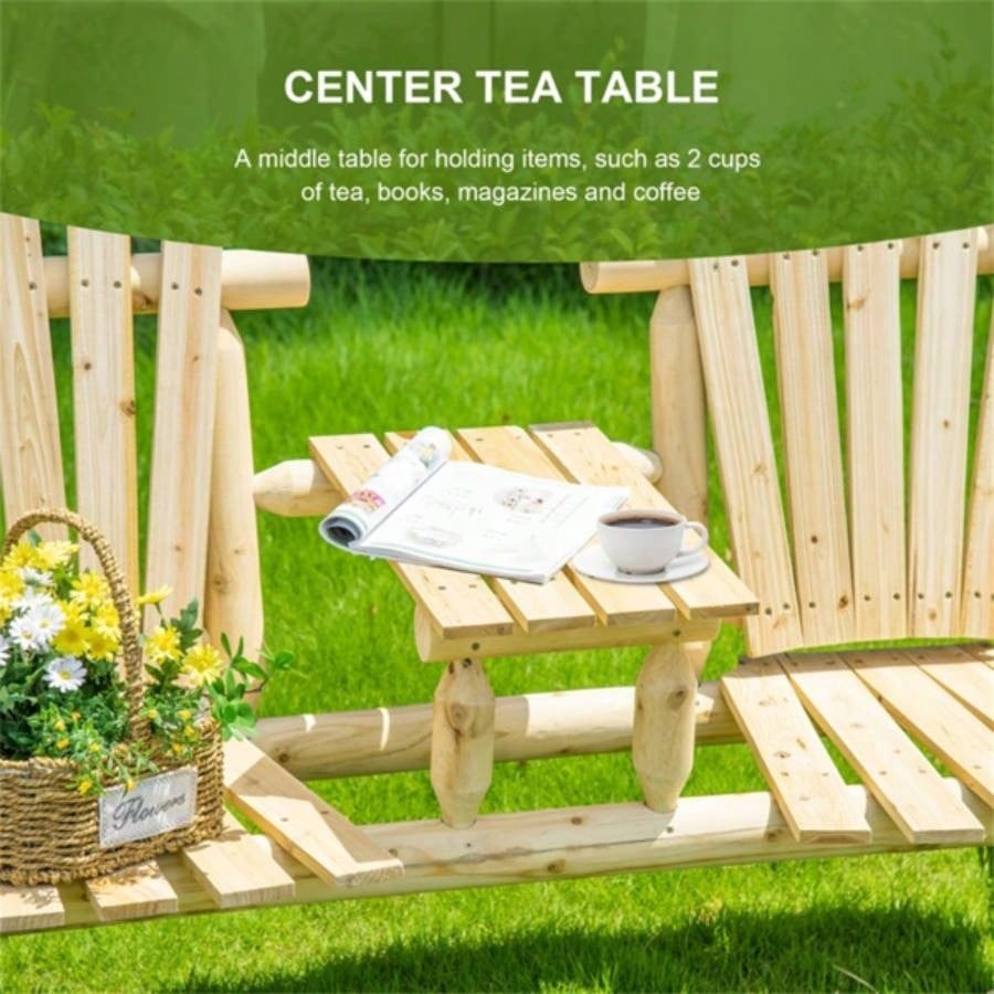 Wood Patio Chair with Center Coffee Table/Garden chairs/courtyard chairs Prohibited by