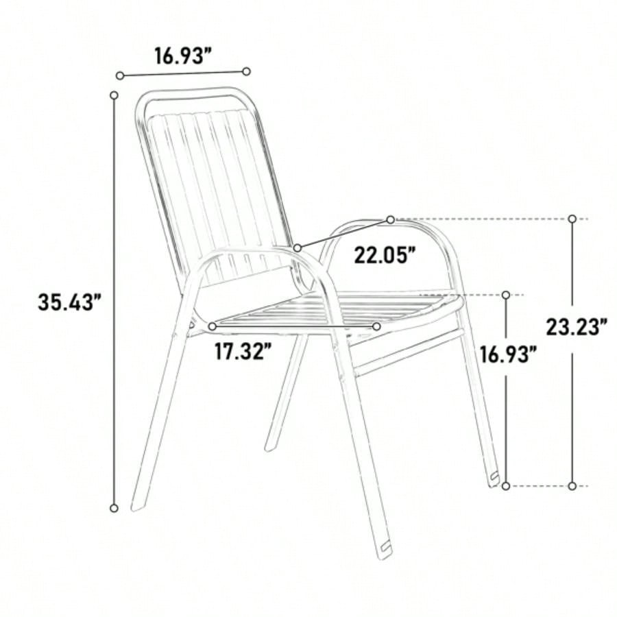 5 - Piece Plastic chair and steel table Outdoor Dining Set, plastic Chairs and Table Set Garden Patio, Black