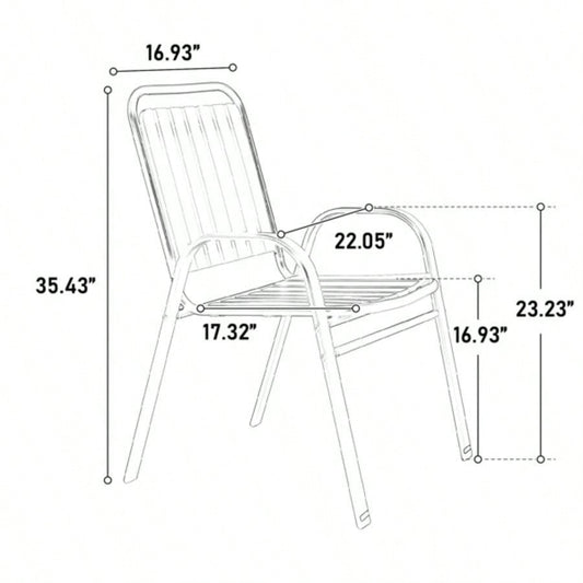 5 - Piece Plastic chair and steel table Outdoor Dining Set, plastic Chairs and Table Set Garden Patio, Black