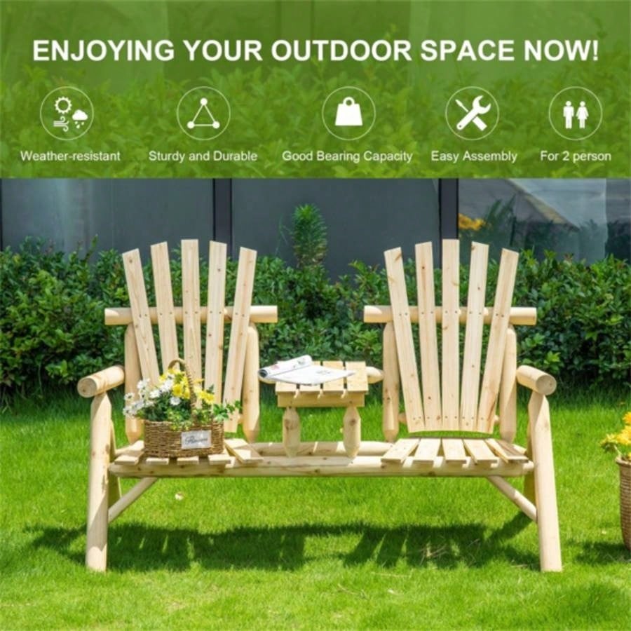 Wood Patio Chair with Center Coffee Table/Garden chairs/courtyard chairs Prohibited by
