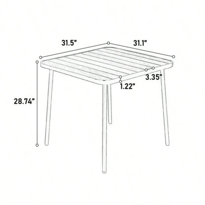 5 - Piece Plastic chair and steel table Outdoor Dining Set, plastic Chairs and Table Set Garden Patio, Black
