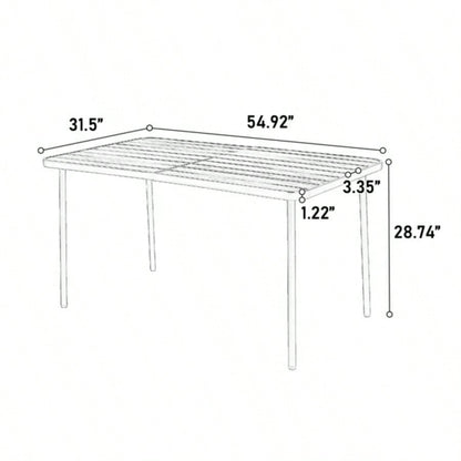5 - Piece Plastic chair and steel table Outdoor Dining Set, plastic Chairs and Table Set Garden Patio, Black