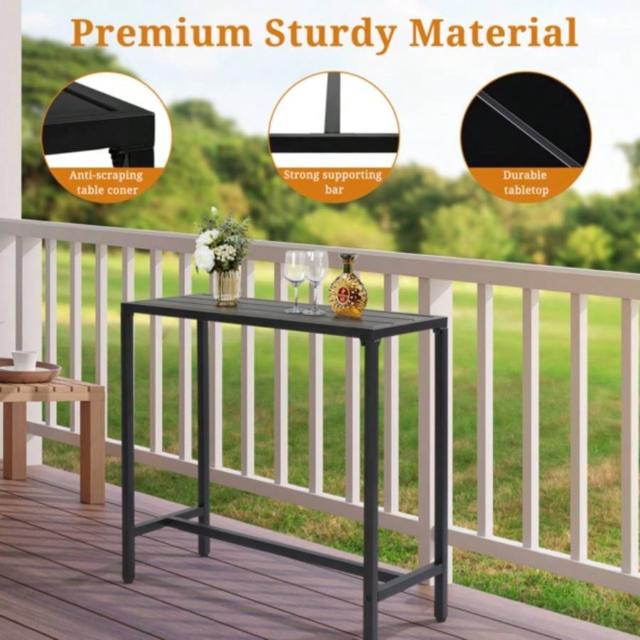 Replace 8504052740in Iron With Adjustment Knob Patio Bar Table Black