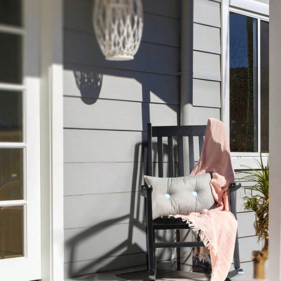 Outdoor Wood Rocking Chair, Wooden Patio Rocking Chair with Comfortable Backrest, Weatherproof Patio Rocker Patio Garden Yard Balcony Poolside, Black