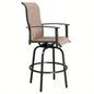 2pcs Wrought Iron Swivel Bar Chair Patio Swivel Bar Stools Black