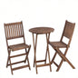 3 - Piece Acacia Wood Bistro Set, Wooden Folding Patio Furniture Garden Backyard Balcony Porch/ 1 Coffee Table and 2 Foldable Chairs, Natural Stained