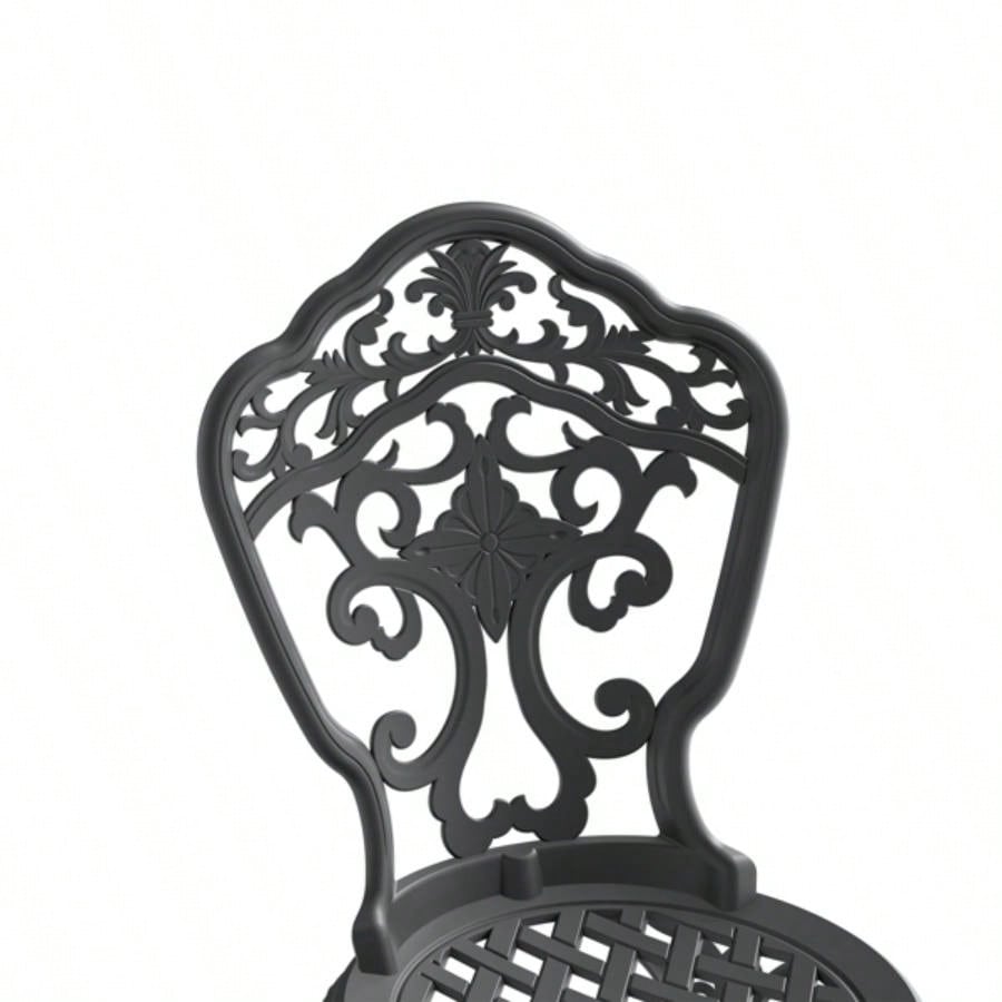 3 - Piece Set Of All - Weather Cast Aluminum Dining Furniture Set With Black Frame
