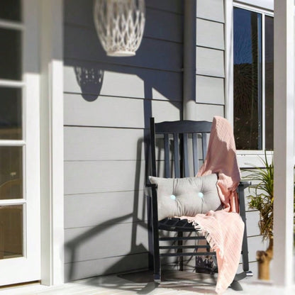 68.5*86*115CM Square Wooden Rocking Chair Wavy Backboard Black