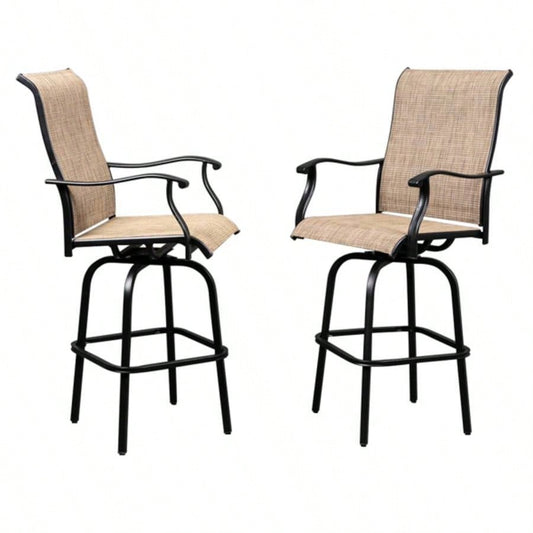 are at risk of patent infringement2pcs Wrought Iron Swivel Bar Chair Patio Swivel Bar Stools Blackwithout table