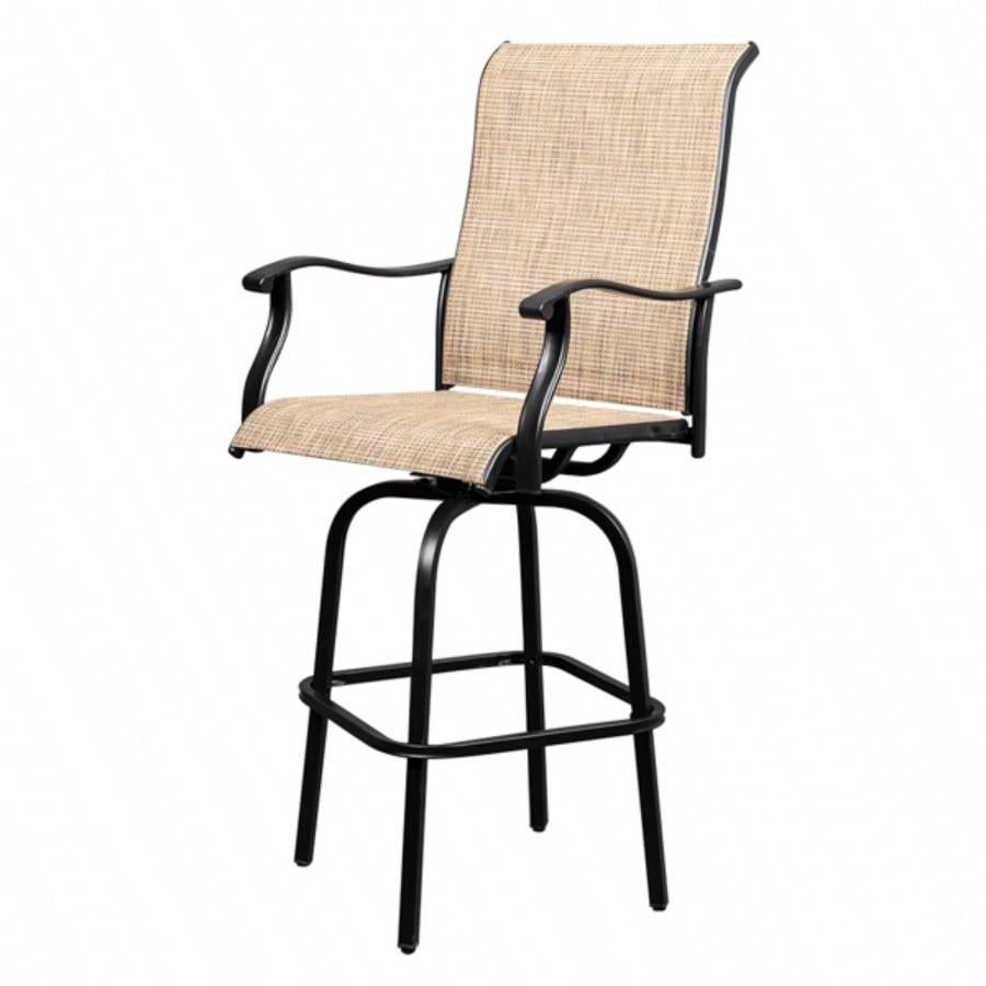 are at risk of patent infringement2pcs Wrought Iron Swivel Bar Chair Patio Swivel Bar Stools Blackwithout table