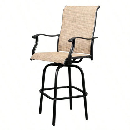 are at risk of patent infringement2pcs Wrought Iron Swivel Bar Chair Patio Swivel Bar Stools Blackwithout table