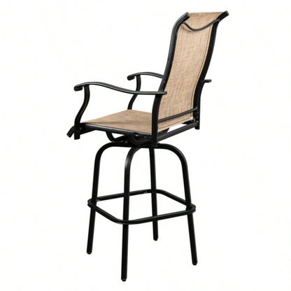 are at risk of patent infringement2pcs Wrought Iron Swivel Bar Chair Patio Swivel Bar Stools Blackwithout table