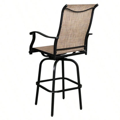 are at risk of patent infringement2pcs Wrought Iron Swivel Bar Chair Patio Swivel Bar Stools Blackwithout table
