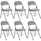 6pcs Elegant Foldable Iron PVC Chairs Convention Exhibition Gray