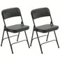 2 Pack Metal Folding Chairs with Padded and Back, Home and Office, Indoor and Outdoor Events Party Wedding, Black