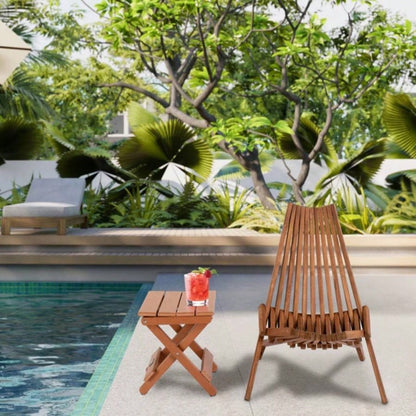 Replace 66876605Wood Folding Chair Outdoor, Low Profile Acacia Wood Lounge Chair Balcony Porch Backyard Patio Lawn Garden