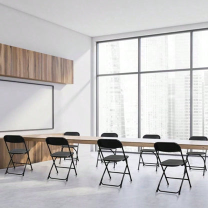 6pcs Injection Molding Classic Garden Plastic Folding Chair Black