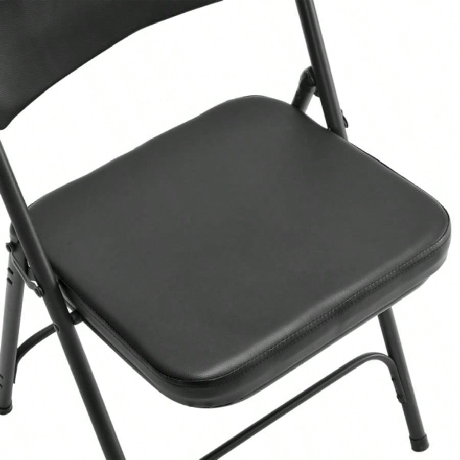 2 Pack Metal Folding Chairs with Padded and Back, Home and Office, Indoor and Outdoor Events Party Wedding, Black