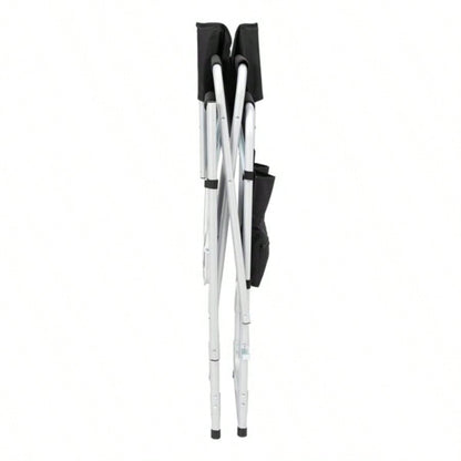 Silver White Iron Pipe Black Cloth Surface Plastic Sprayed Iron Round Pipe Director#39; s Chair 103*60*499cm 120kg Without Carrying Bag