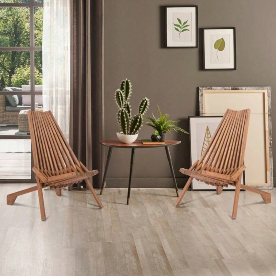 Replace 66876605Wood Folding Chair Outdoor, Low Profile Acacia Wood Lounge Chair Balcony Porch Backyard Patio Lawn Garden