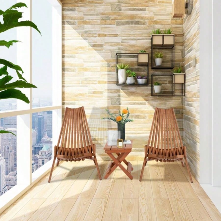 Replace 66876605Wood Folding Chair Outdoor, Low Profile Acacia Wood Lounge Chair Balcony Porch Backyard Patio Lawn Garden