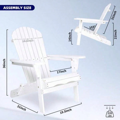 Wood Lounge Patio Chair Garden Outdoor Wooden Folding Embossed Adirondack Chair Set of 2 Solid Cedar Wood Lounge Patio Chair with Wood Grain
