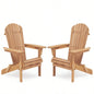 Wooden Outdoor Folding Adirondack Chair Set of 2 Wood Lounge Patio Chair Garden, Garden, Lawn, Backyard, Deck, Pool Side, Fire Pit, Half Assembled,