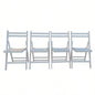 Furniture Slatted Wood Folding Special Event Chair - White, Set of 4, FOLDING CHAIR, FOLDABLE STYLE